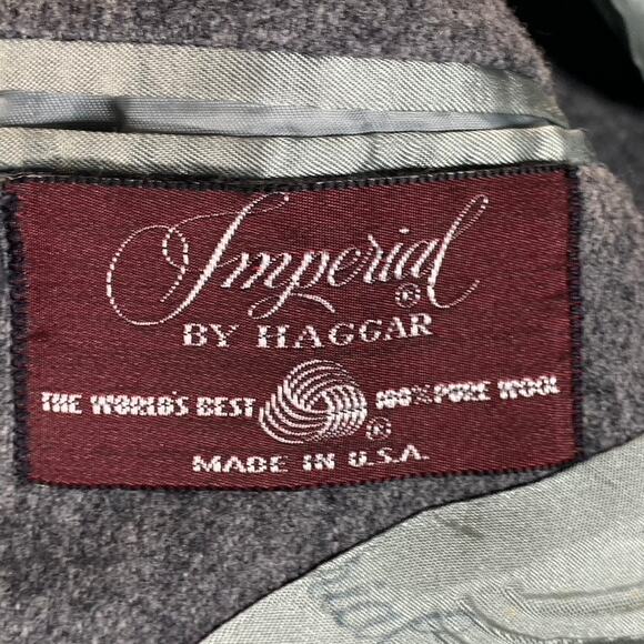 IMPERIAL BY HAGGAR Men's Heathered Gray One-Button Wool Sport Coat SZ 42L - Picture 12 of 13